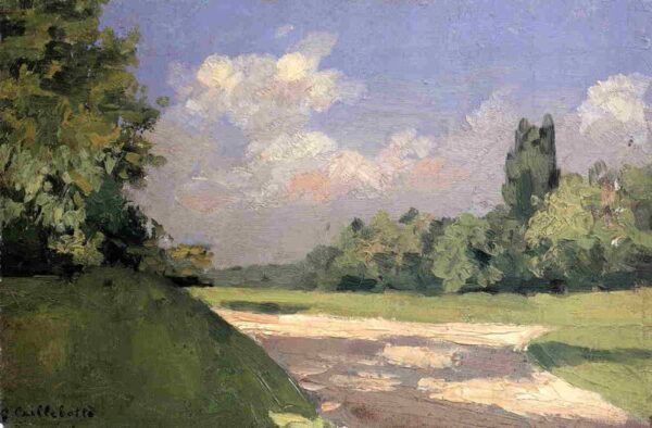 Yerres, the Lawn in the Park, Seen from a Path by Gustave Caillebotte, hand-painted oil painting reproduction