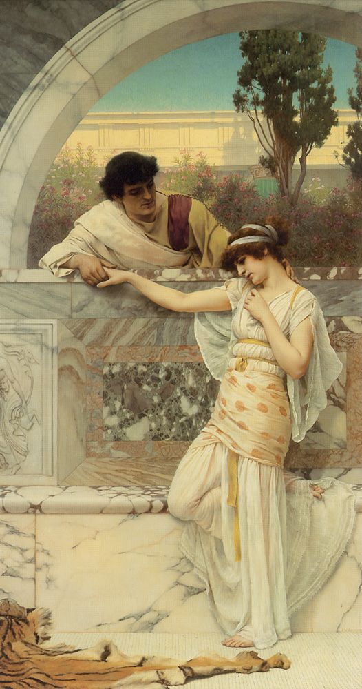 Yes or No by John William Godward, hand-painted oil reproduction