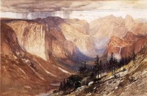 Yosemite Valley California 1888 by Samuel Colman, hand-painted oil painting reproduction