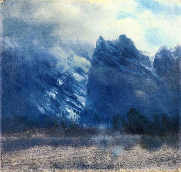 Yosemite Valley, Twin Peaks by Albert Bierstadt, hand-painted oil painting reproduction