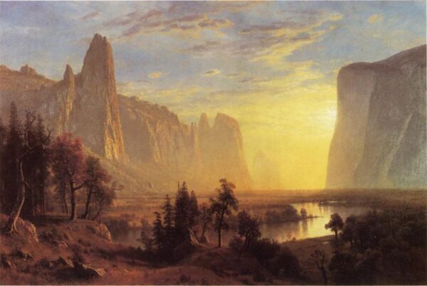 Yosemite Valley, Yellowstone Park by Albert Bierstadt, hand-painted oil painting reproduction