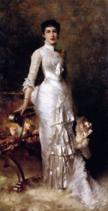 Young Beauty In A White Dress by Julius LeBlanc Stewart, hand-painted oil painting reproduction