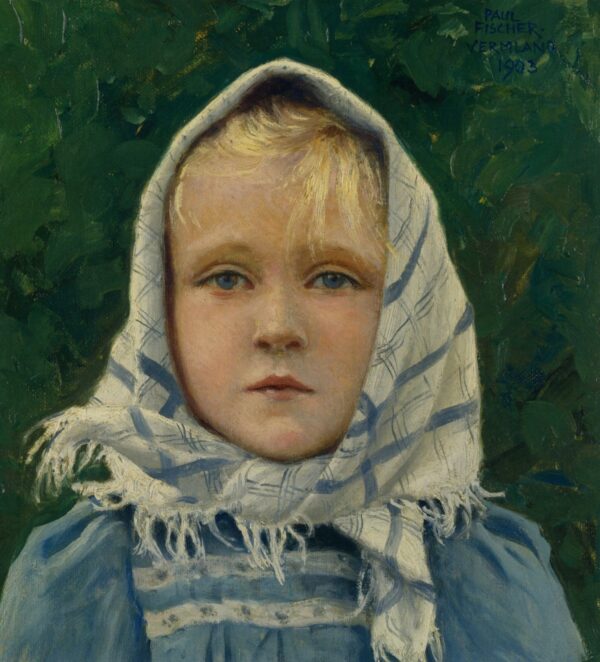Portrait of a Young Girl by Paul Gustave Fischer, hand-painted oil painting reproduction