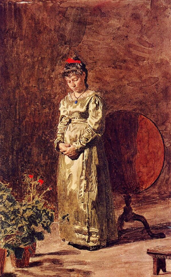 Young Girl Meditating by Thomas Eakins, hand-painted oil painting reproduction