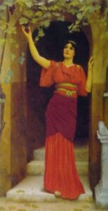 Young Girl Picking Grapes by John William Godward, hand-painted oil painting reproduction