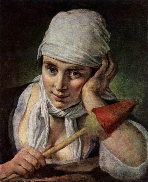 Young Girl with Distaff by Pietro Rotari, hand-painted oil painting reproduction