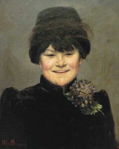 Young Lady Smiling by Marie Bashkirtseff, hand-painted oil painting reproduction