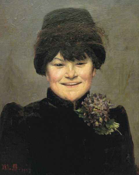 Young Lady Smiling by Marie Bashkirtseff, hand-painted oil reproduction