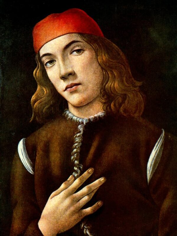 Portrait of a Young Man by Sandro Botticelli, hand-painted oil painting reproduction