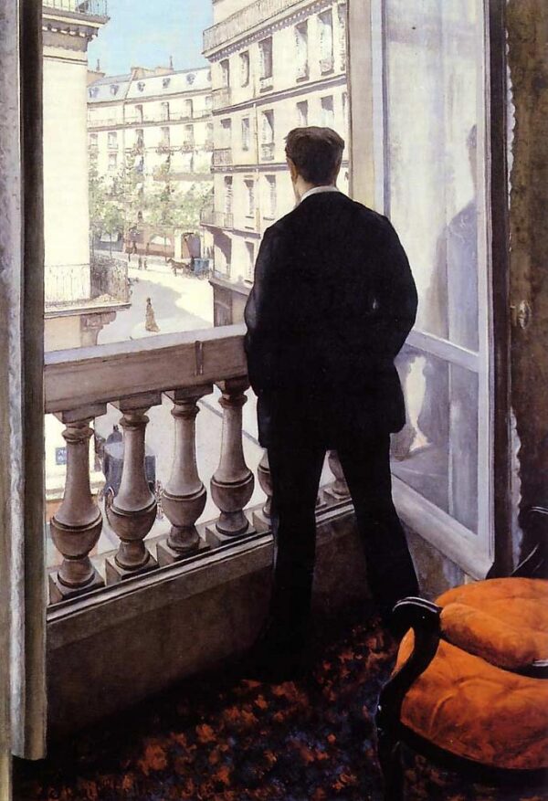 Young Man At His Window by Gustave Caillebotte, hand-painted oil painting reproduction