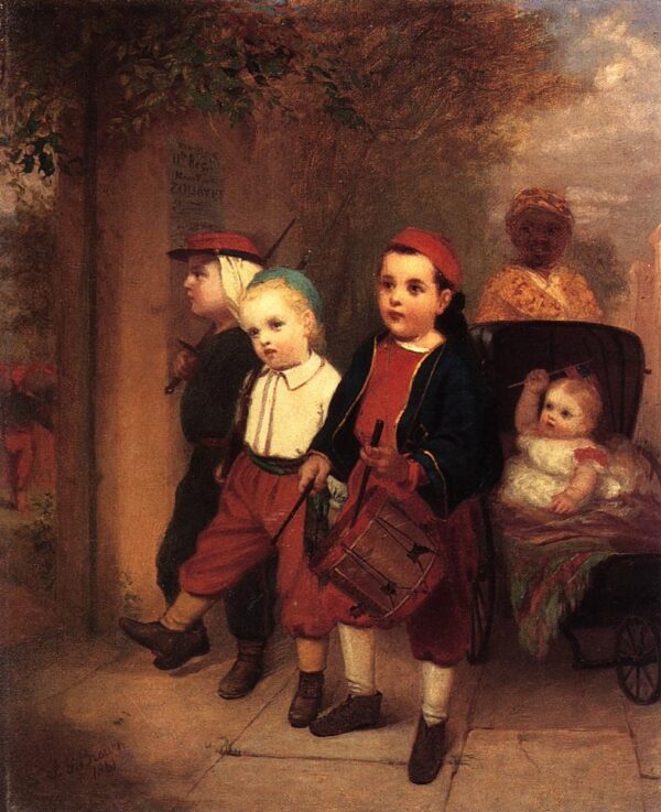 Young Recruits by John G Brown, hand-painted oil painting reproduction