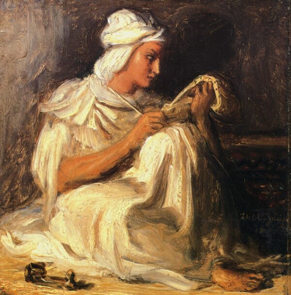 Young Teleb Seated by Théodore Chassériau, hand-painted oil painting reproduction