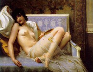 Young Woman Naked on a Settee by Guillaume Seignac, hand-painted oil painting reproduction