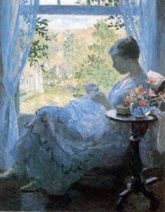 Young Woman Sewing by Gari Melchers, hand-painted oil painting reproduction