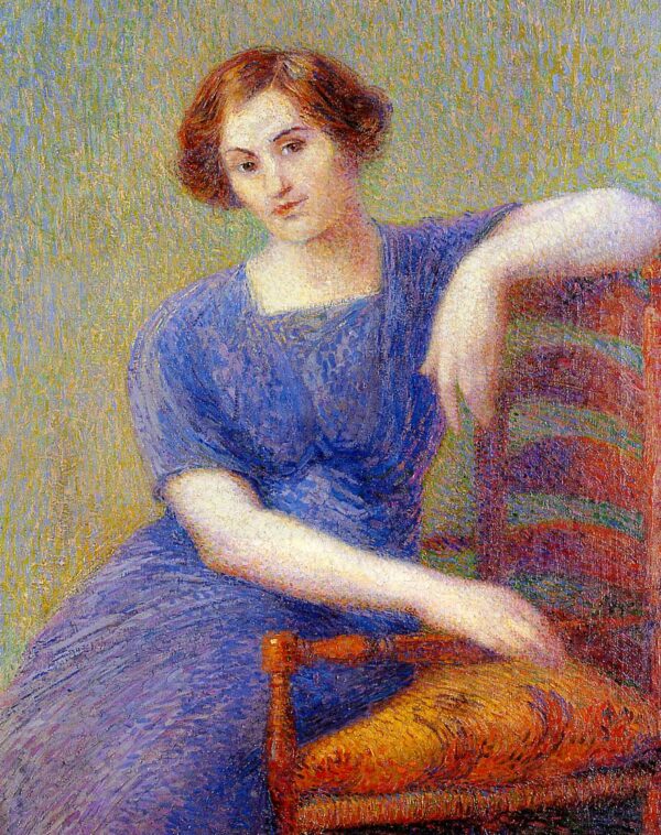 Young Woman in an Armchair by Hippolyte Petitjean, hand-painted oil painting reproduction
