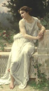 Young Woman of Pompeii on a Terrace by Guillaume Seignac, hand-painted oil painting reproduction