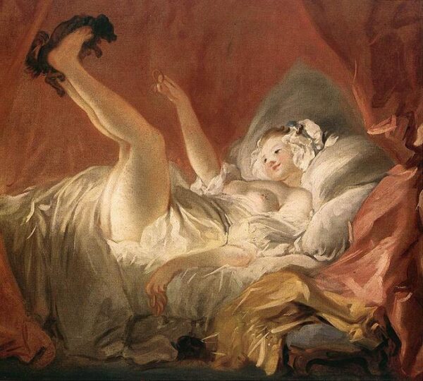 Young Woman with a Dog by Jean-Honoré Fragonard, hand-painted oil painting reproduction