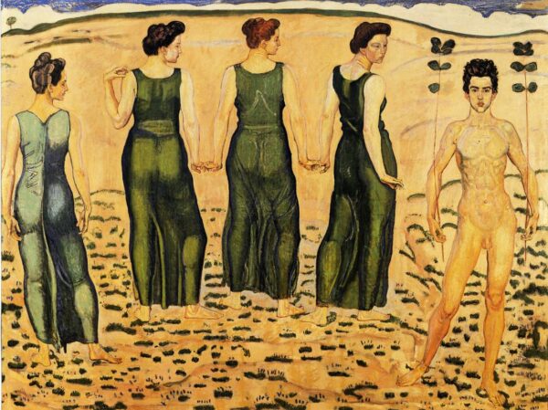 Youth Admired by Women by Ferdinand Hodler, hand-painted oil painting reproduction