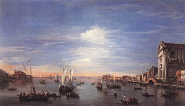 The Giudecca Canal with the Zattere by Francesco Guardi, hand-painted oil painting reproduction