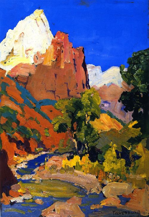 Zion National Park by Franz Bischoff, hand-painted oil reproduction