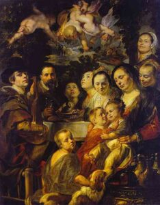 Self-Portrait With Parents, Brothers, and Sisters by Jacob Jordaens, hand-painted oil painting reproduction