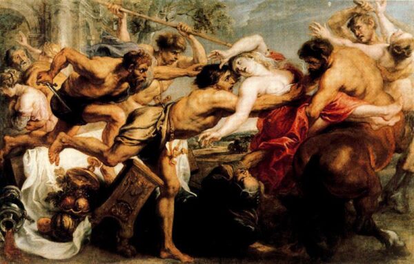 The kidnapping of Deidamia or lapitas and centaurs by Peter Paul Rubens, hand-painted oil reproduction