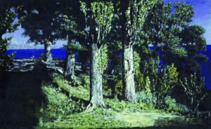 cypresses on the beach Crimea 1887 by Arkhip Kuindzhi, hand-painted oil painting reproduction