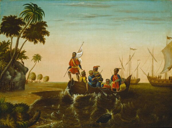 The Landing of Columbus by Edward Hicks, hand-painted oil painting reproduction