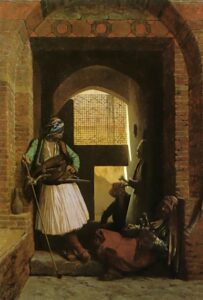 Arnauts of Cairo at the Beb en-Nasr by Jean-Léon Gérôme, hand-painted oil painting reproduction