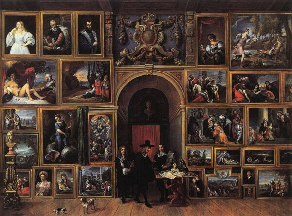 Archduke Leopold Wilhelm of Austria in his Gallery by David Teniers the Younger, hand-painted oil painting reproduction