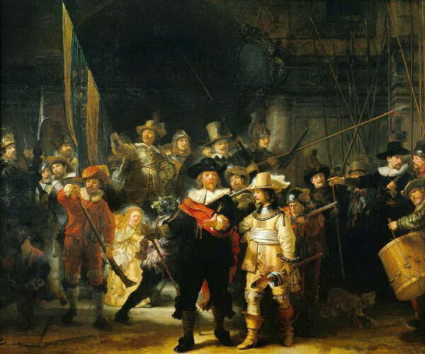 The Night Watch by Rembrandt, hand-painted oil painting reproduction