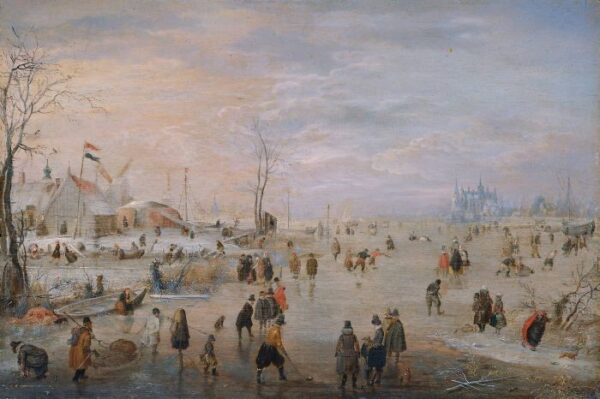 njoying the Ice by Hendrick Avercamp, hand-painted oil painting reproduction