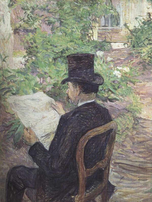 Desire Dihau leyendo el periodico by Toulouse-Lautrec, hand-painted oil painting reproduction