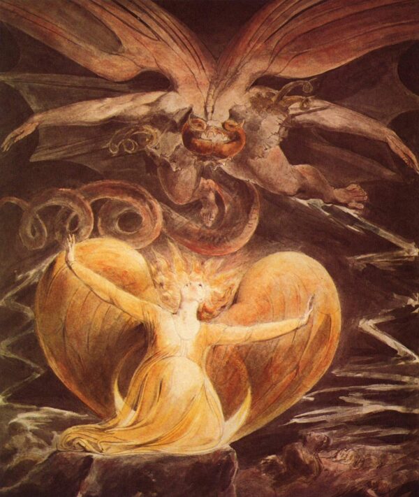 The Great Red Dragon and the Woman Clothed with the Sun by William Blake, hand-painted oil painting reproduction