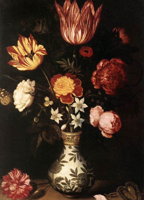 Still-Life with Flowers in a Wan-Li vase by Ambrosius Bosschaert the Elder, hand-painted oil painting reproduction