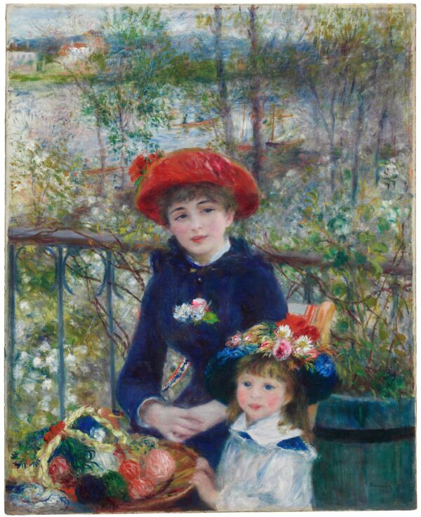 Two Sisters (On the Terrace) by Pierre-Auguste Renoir, hand-painted oil painting reproduction