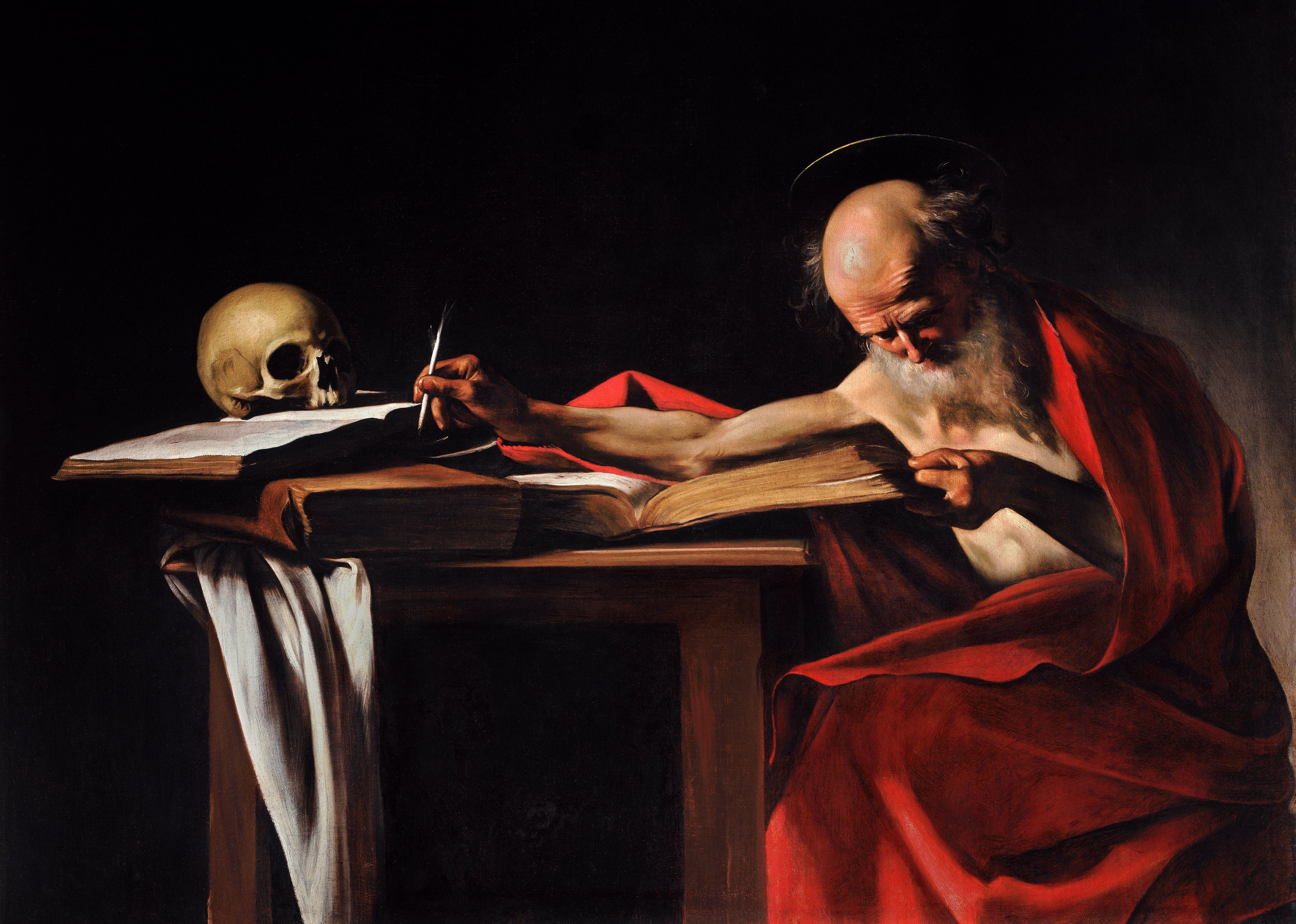 Saint Jerome Writing by Caravaggio, hand-painted oil painting reproduction
