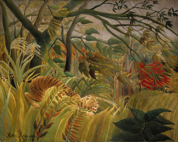 Tiger in a Tropical Storm by Henri Rousseau, hand-painted oil painting reproduction