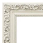 White and silver frame, corner sample