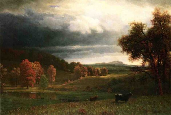 Autumn Landscape, The Catskills by Albert Bierstadt, hand-painted oil reproduction on canvas
