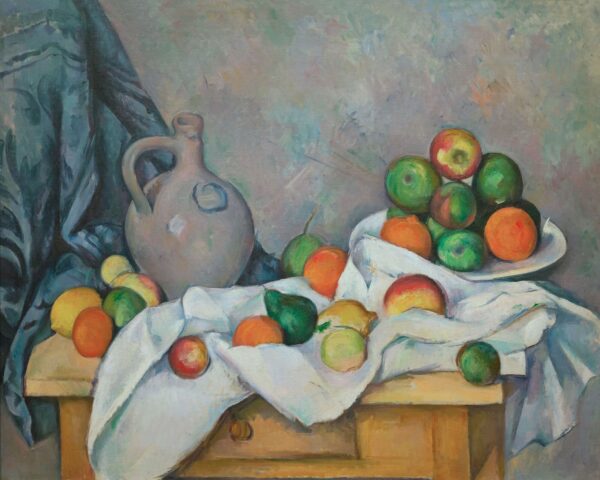 Curtain, Jug and Fruit Bowl