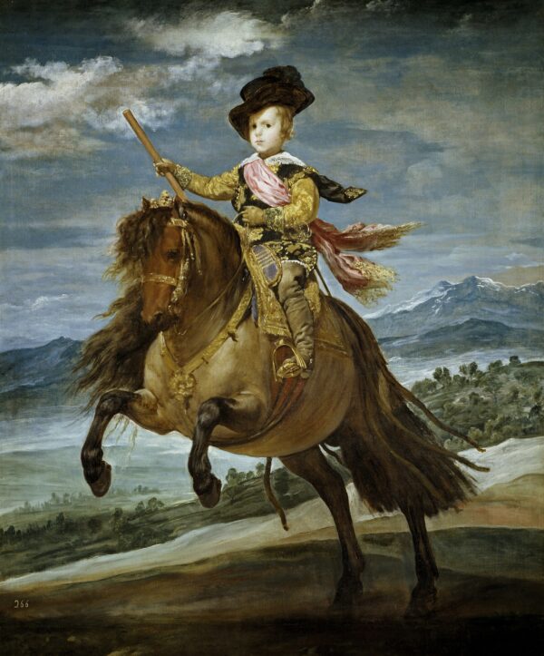 Equestrian Portrait of Prince Balthasar Charles by Diego Velázquez, hand-painted oil reproduction