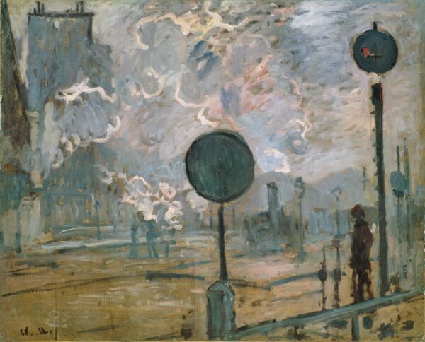 Exterior of Gare Saint-Lazare, The Signal by Claude Monet