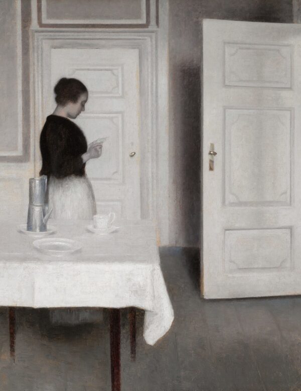 Ida Reading a Letter by Vilhelm Hammershøi