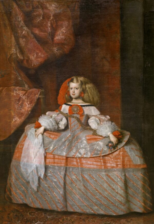 Infanta Margarita Teresa in a Pink Dress by Juan Bautista Martínez del Mazo, hand-painted oil reproduction