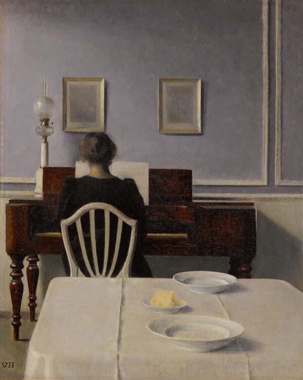 Interior with Woman at Piano, Strandgade 30 by Vilhelm Hammershøi
