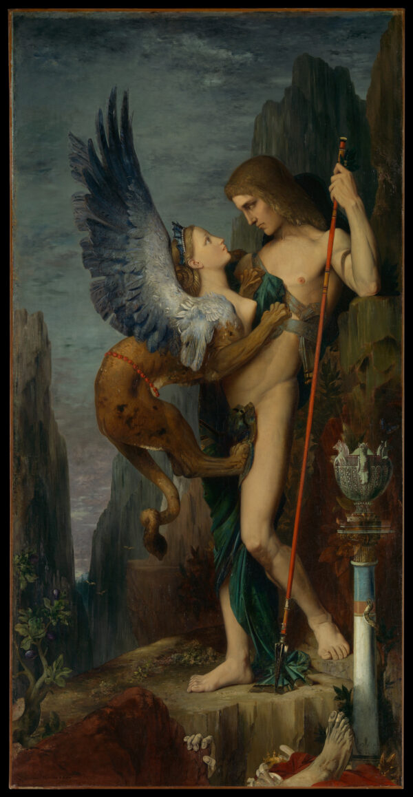 Oedipus and the Sphinx by Gustave Moreau, hand-painted oil reproduction