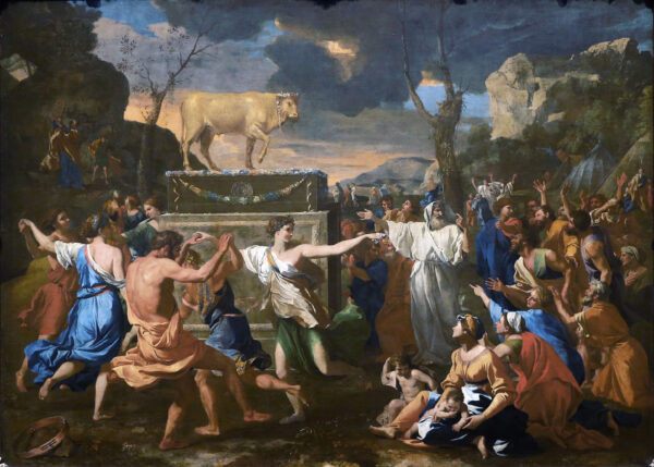 The Adoration of the Golden Calf by Nicolas Poussin, hand-painted oil reproduction